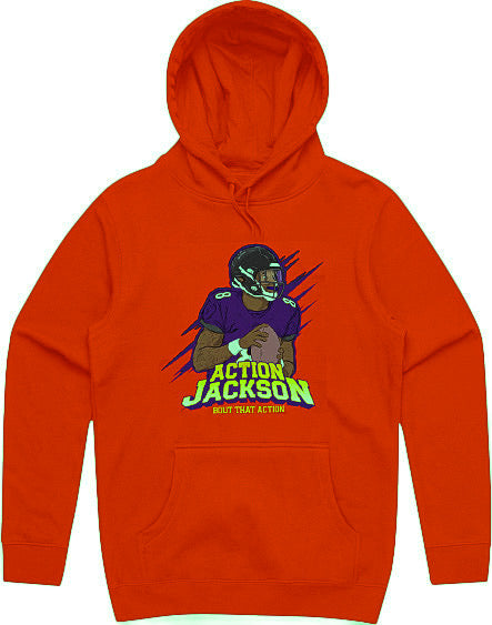 "Action Jackson Athletic" Hooded Pullover Sweatshirt