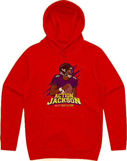 "Action Jackson Athletic" Hooded Pullover Sweatshirt