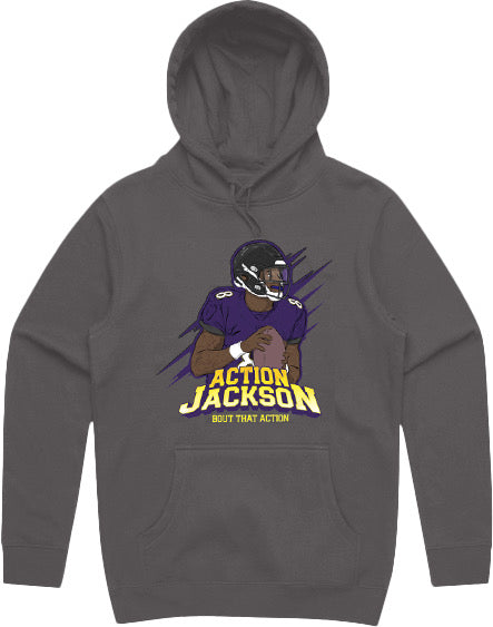 "Action Jackson Athletic" Hooded Pullover Sweatshirt