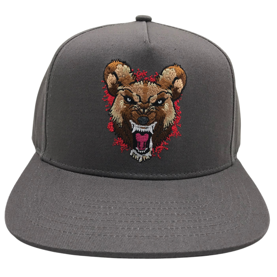 Wild Dog (Red) Grey Snapback Hat