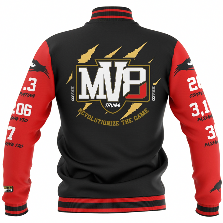 Limited Edition 2019 MVP Lamar Jackson Letterman Jacket (RED/BLACK)