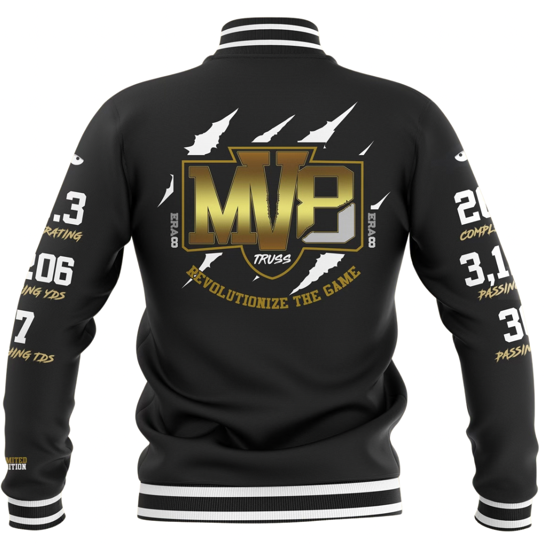 Limited Edition 2019 MVP Lamar Jackson Letterman Jacket (BLACK/BLACK)