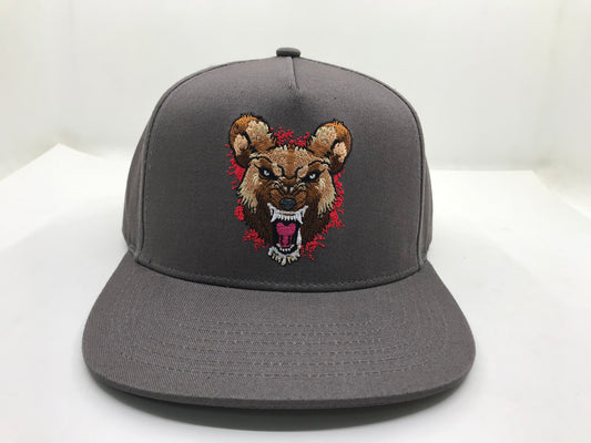 Wild Dog (Red) Grey Snapback Hat