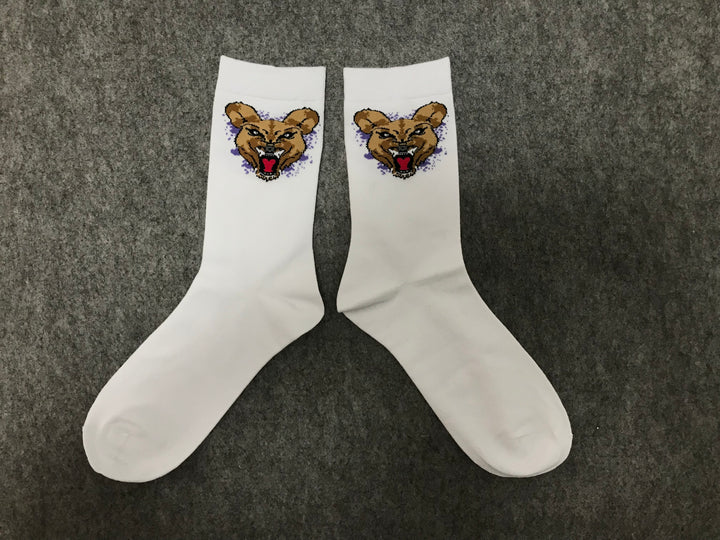 Wild Dog Socks White (Purple) Splash