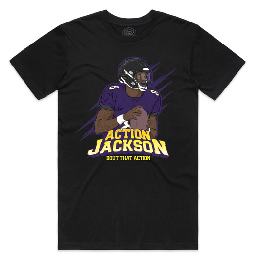 "Action Jackson Athletic" Black Staple Tee