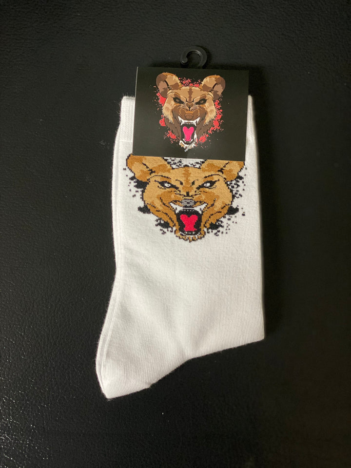 Wild Dog Socks  White  (Black) Splash