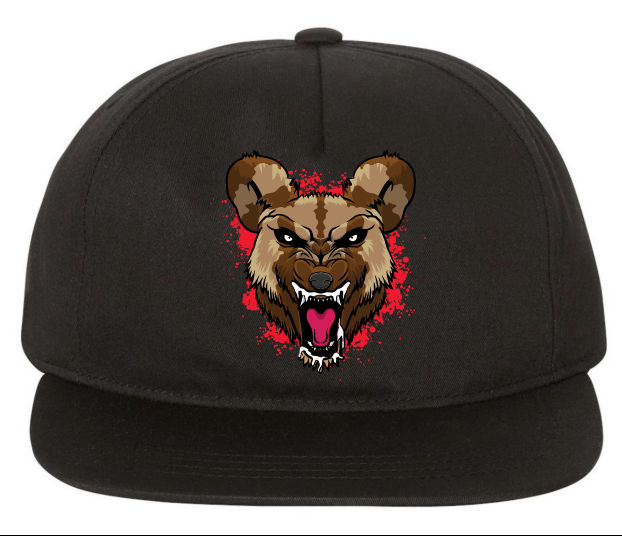 Wild Dog (RED) Black Snapback Hat